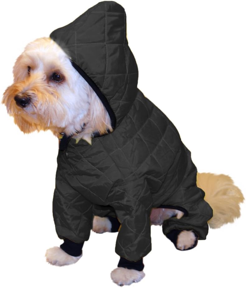 Pedigree Perfection RN101Q-08-BLK Weather Master Quilted Rain Suit for Your Dog, 8-Size, Black