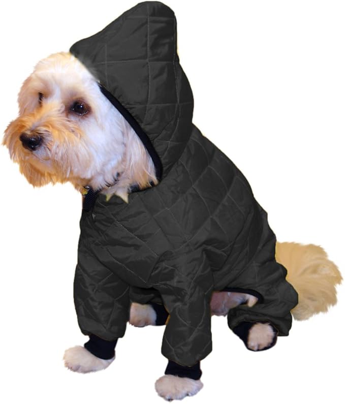 Pedigree Perfection RN101Q16BLK Weather Master Quilted Rain Suit for Your Dog, 16