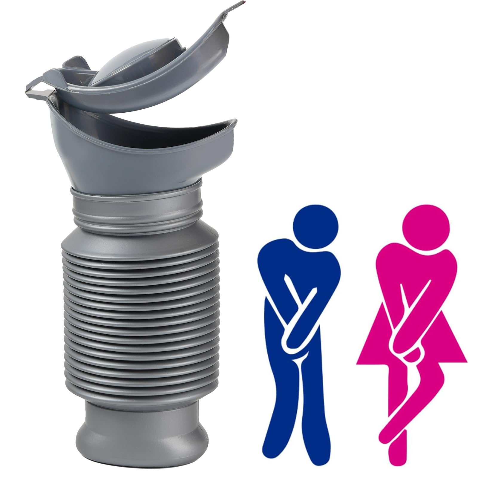 Składany pisuar 750 ml, butelka na mocz dla mężczyzn i kobiet, wielokrotnego użytku, przenośna mobilna toaleta, unisex, awaryjny pisuar na kemping, do samochodu, podróży, korków i kolejek