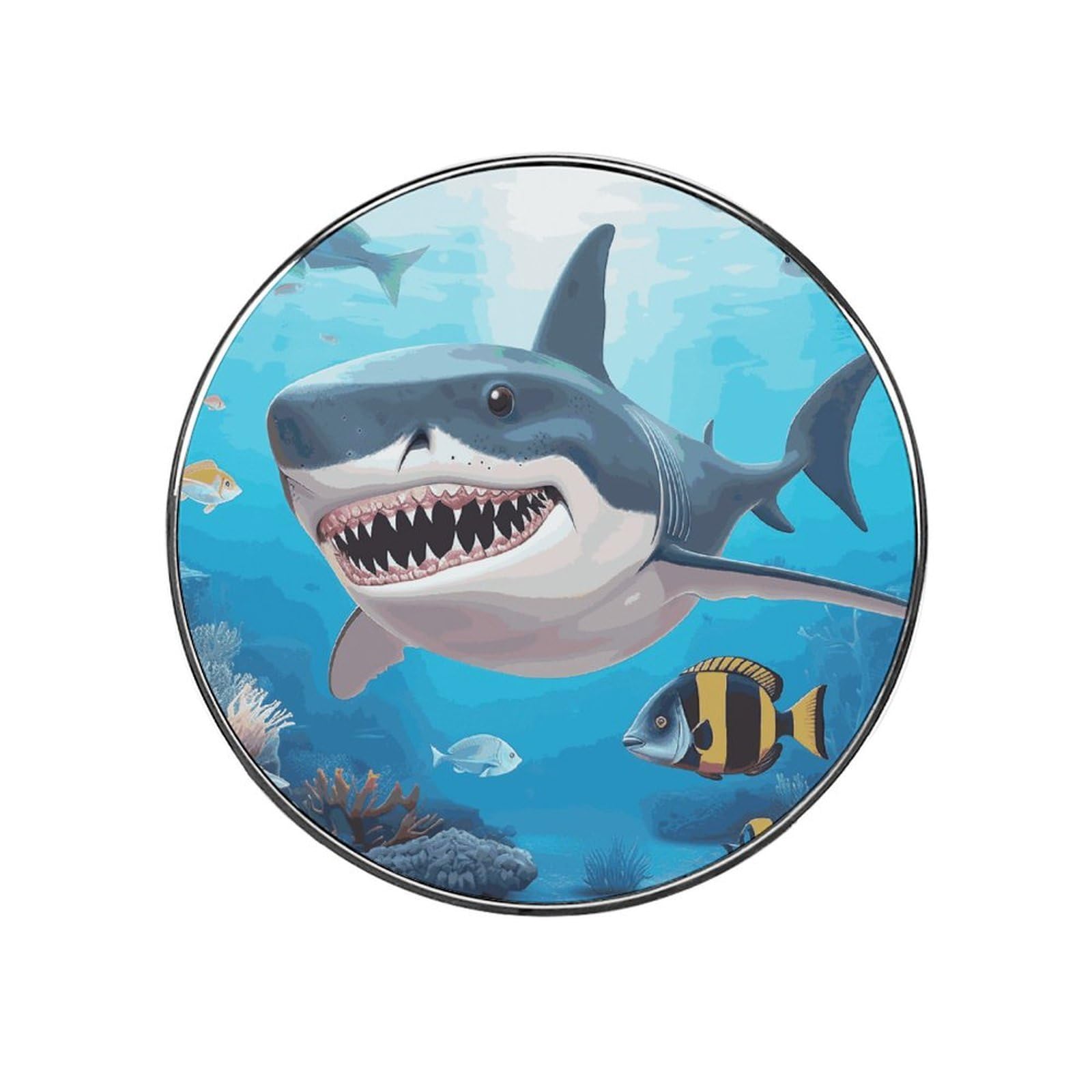 Adfgyerh Style Shark Ocean Theme Refrigerator Magnets Circular Design，Stickers Home Decorations，Fridge Magnets For Fridge Plant Lovers Kitchen Office Locker Whiteboard Car Garage Decor.