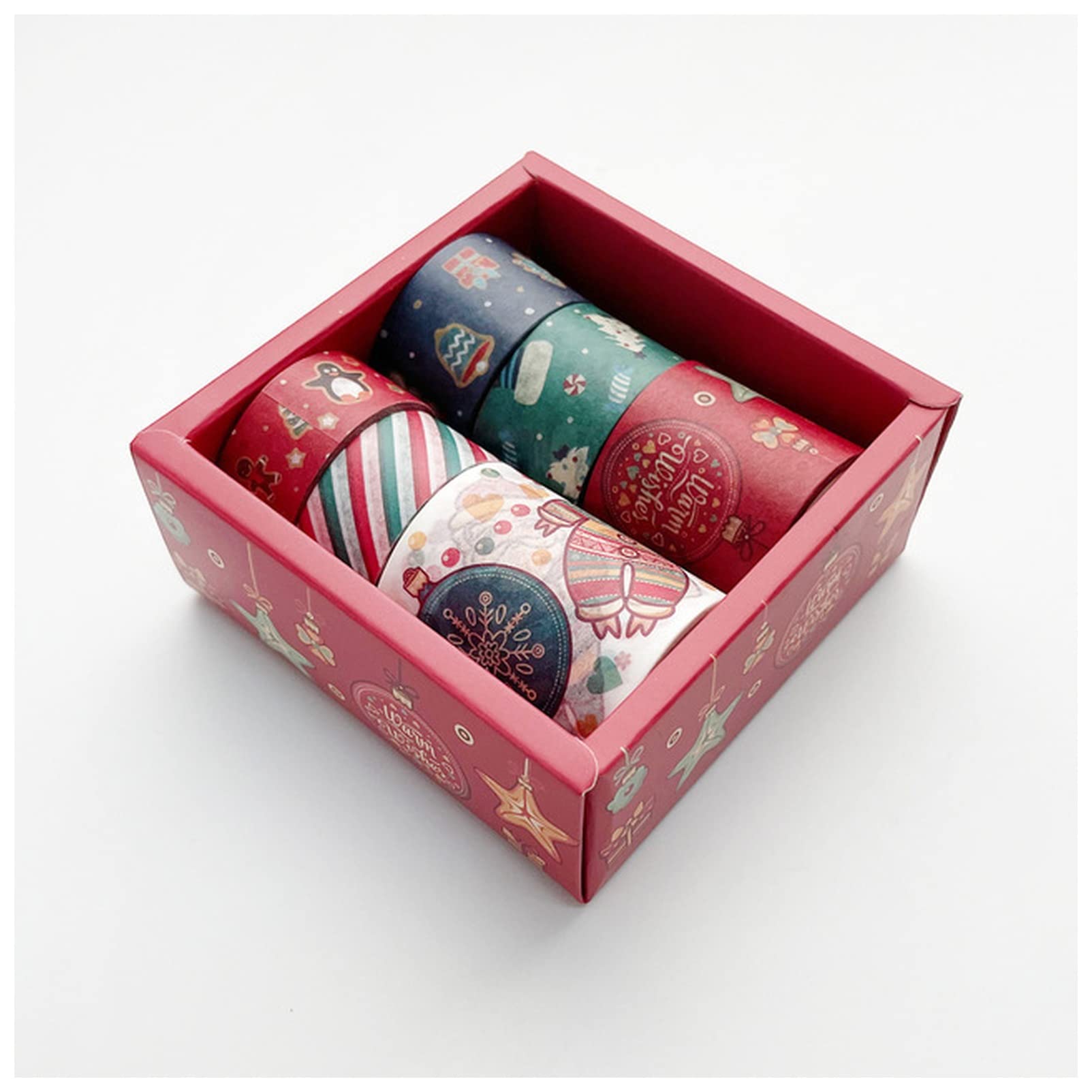 Cinta Adhesiva 6pcs / Kit Feliz Navidad Cinta Cinta Festiva Cinta Washi Tape Bricolaje Cinta de enmascarar Pegatinas de Embalaje Decorativo Cinta Adhesiva Decorativa