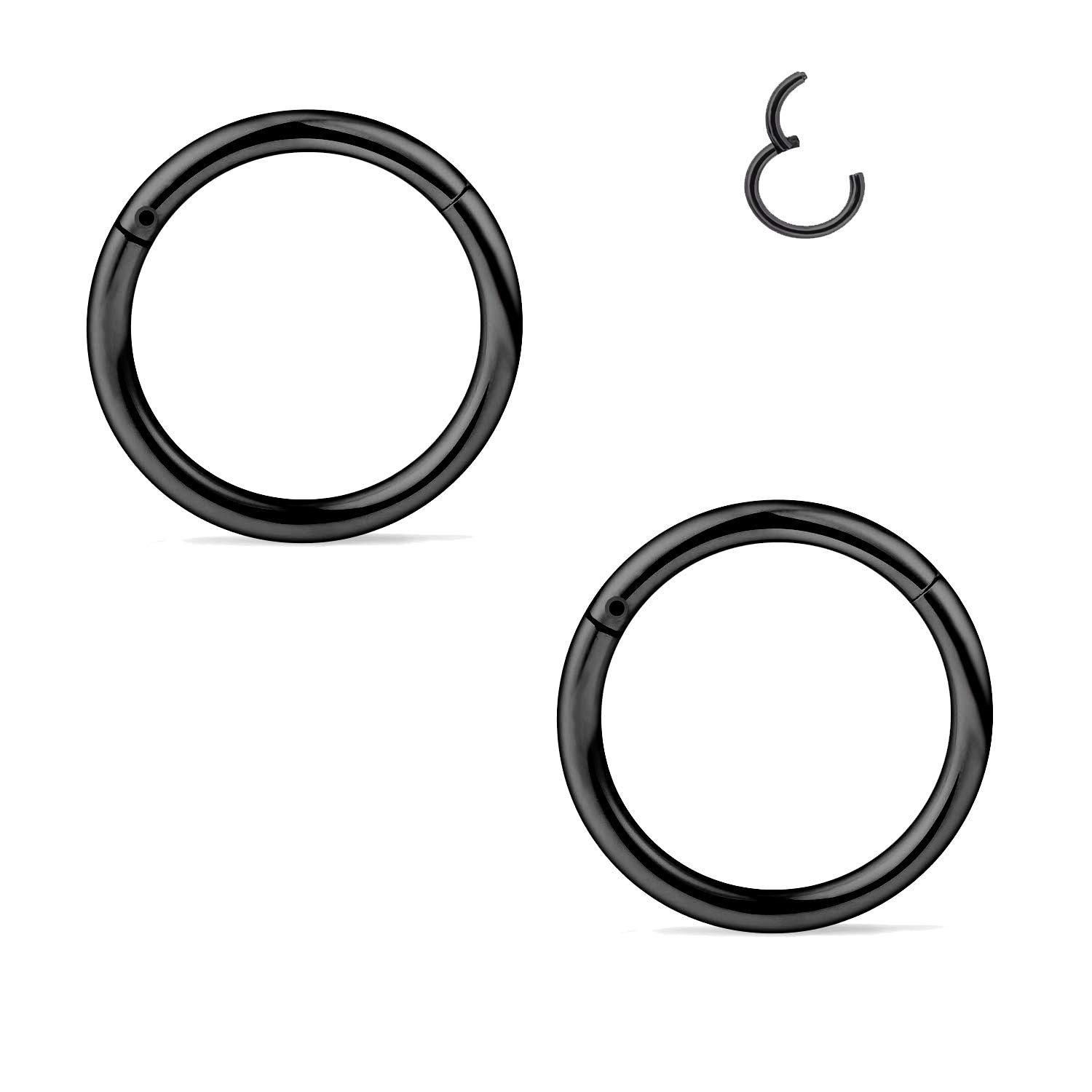 FECTAS Segmento de Acero Inoxidable Anillo de Nariz Aro Clicker Bisagra Labio Septum Tragus Helix Cartílago Perforación Joyería (18/16/14G)