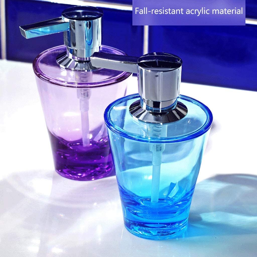Nachfüllbare Seifenspender Acryl-Lotion-Flasche, klarer Seifenspender mit silberner Pumpe, lila, nachfüllbarer Seifenspender, 6,7 Unzen, für Küchenarbeitsplatte Für Küchenbad