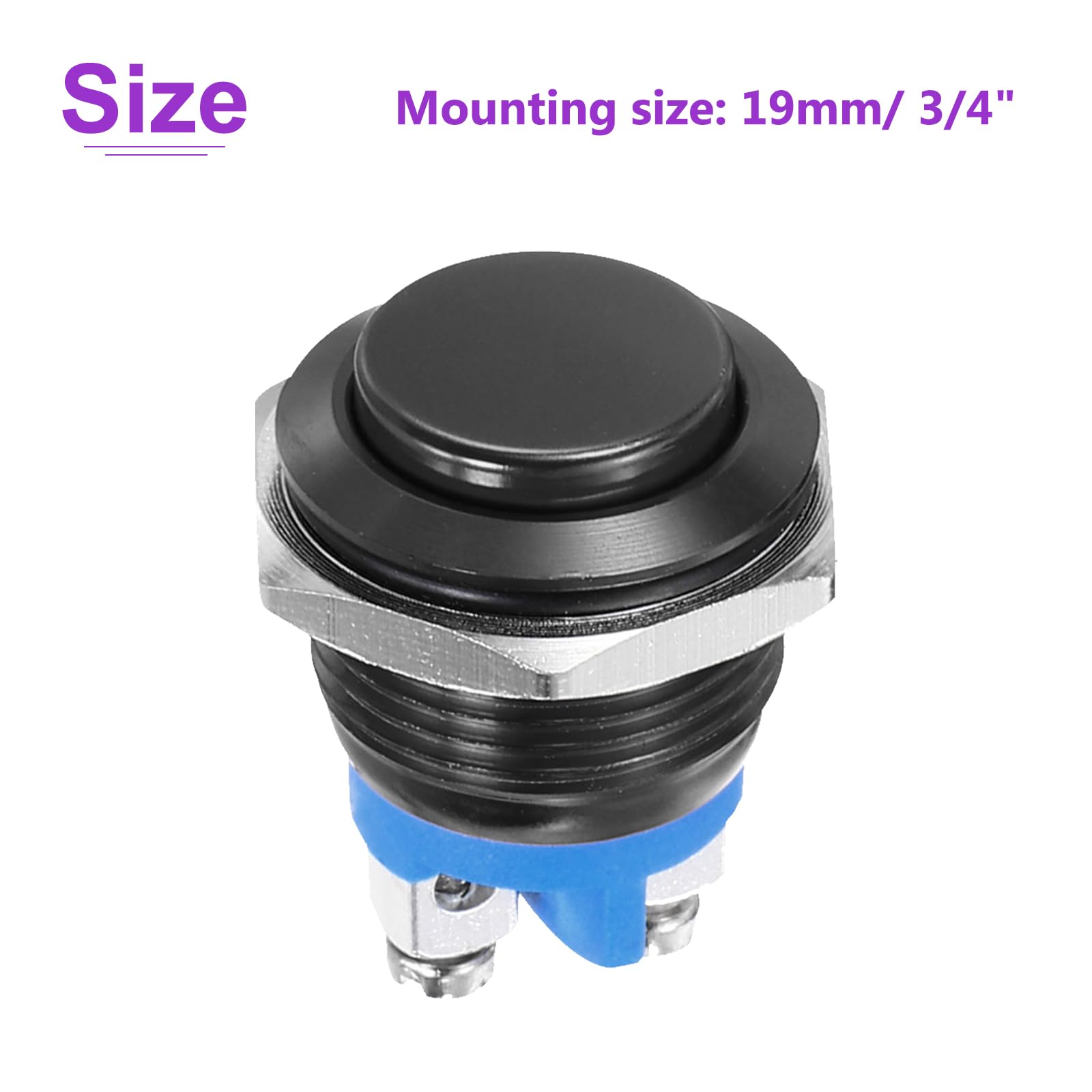 DMiotech 2 Pcs 19mm / 3/4" Push Button Switch - Image 4