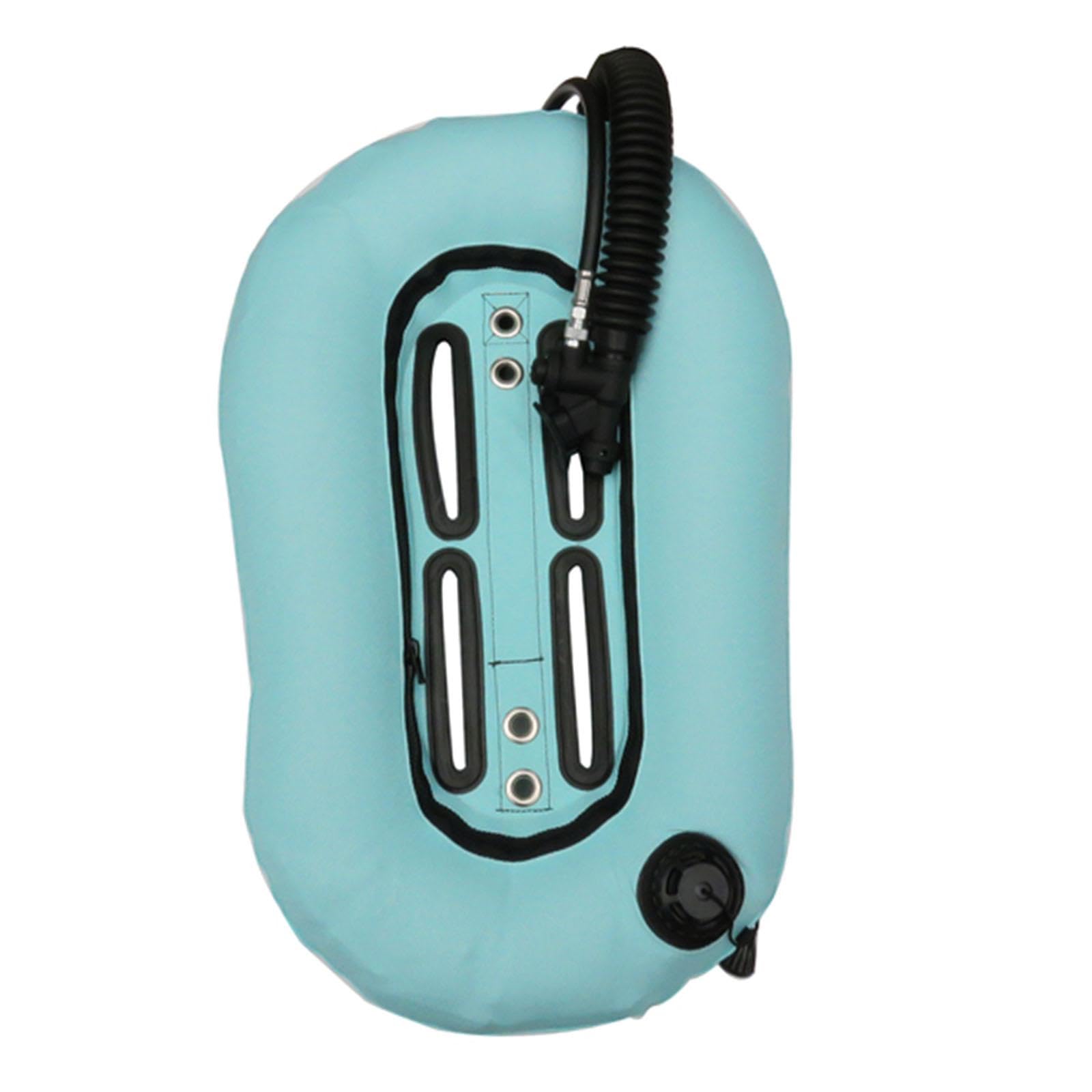 rockible Scuba Diving Donut Wing Single Tank, Snorkeling Tech Donut Wing with Single Tube, Harness Equipment Inflator Device BCD Set, Light Blue