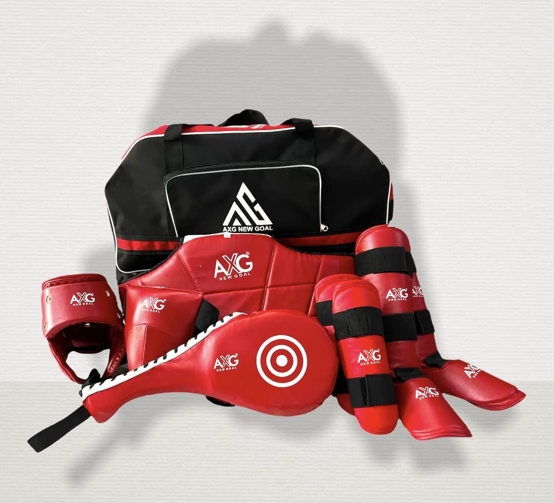 AXG NEW GOAL Mega Taekwondo Combo (Small Size) with Duffel Cum Backpack for Age 4 to 9yrs Boxing Kit-picture-44