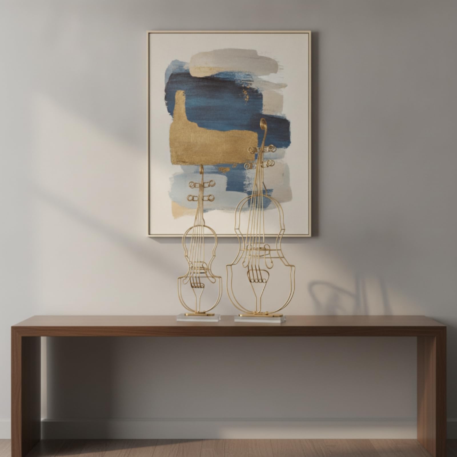 Qianly 2 Pezzi Decorativo Realistico in Met Portatile Soprammobile per Musicisti, Ingresso, Ufficio