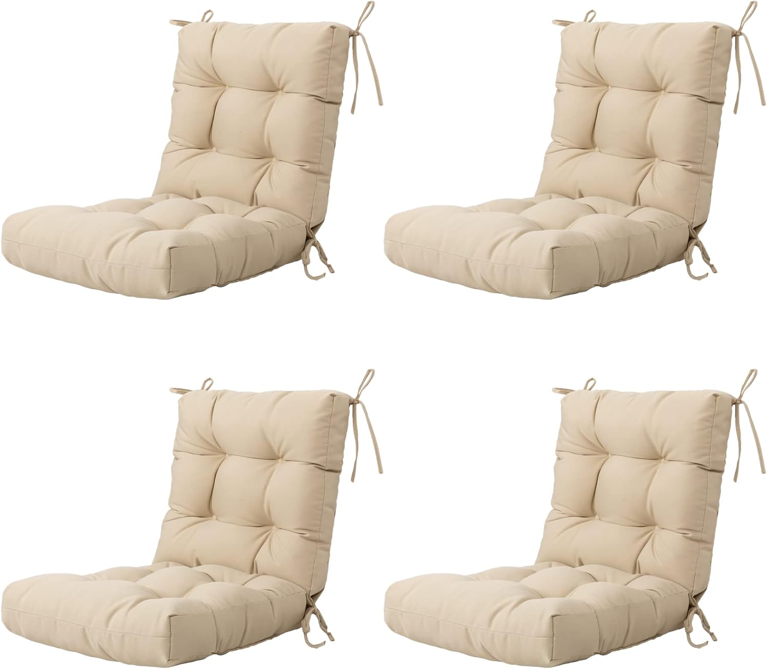 Artplan Seat/Back Outdoor Chair Cushion,Set of 4 Patio