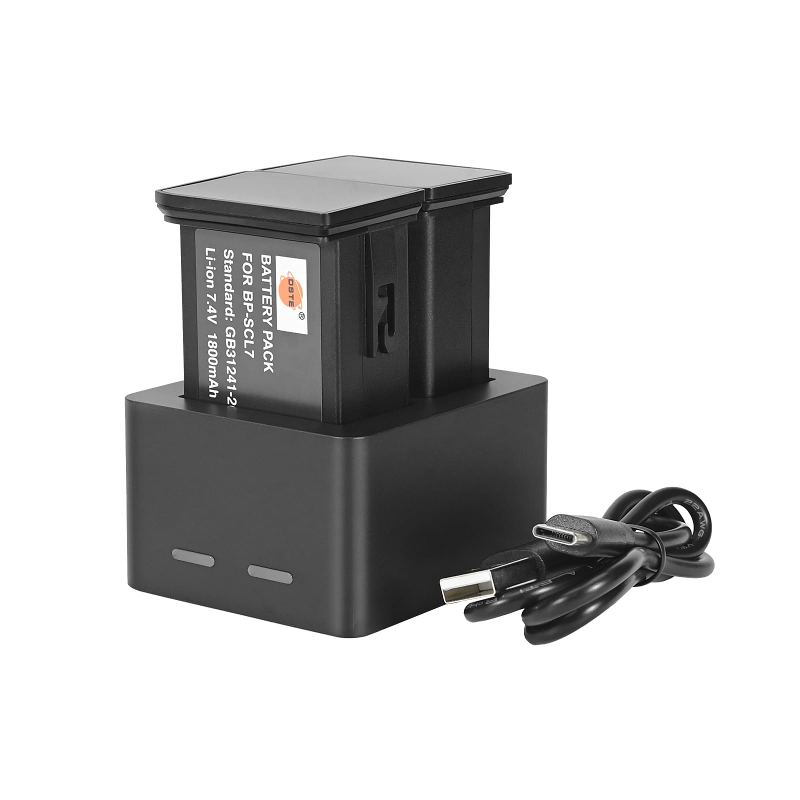 DSTE BP-SCL7 - Juego de 2 baterías recargables (7,4/1800 mAh) y cargador USB dual compatible con Leica M11, M11 Glossy, M11M, M11P