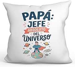 Mugffins Cuscino con imbottitura regalo papà | Papá: jefe absoluto del universo in Spagnolo | 40x40cm poliestere Padre | papi mami v9