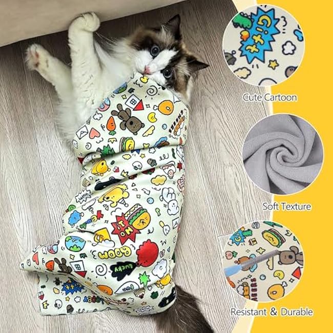 Cat Grooming Wrap, Anti-Scratch & Escape-Proof, Suitable for Nail Clipping, Ear Cleaning, Teeth Brushing, Multi-Purpose Cat Grooming Hammock-kM9HC4Zf