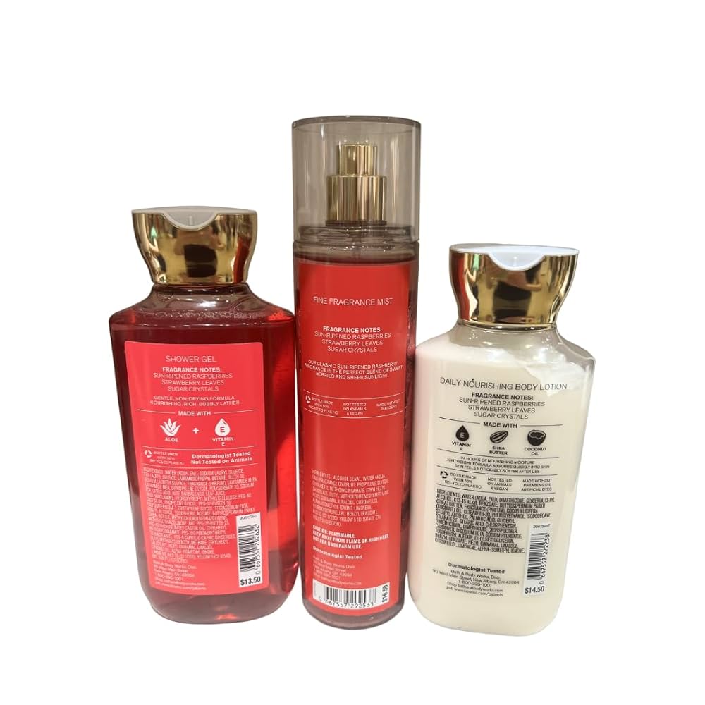Amazon.com : Bath & Body Works Sun-Ripened Raspberry - 3pc
