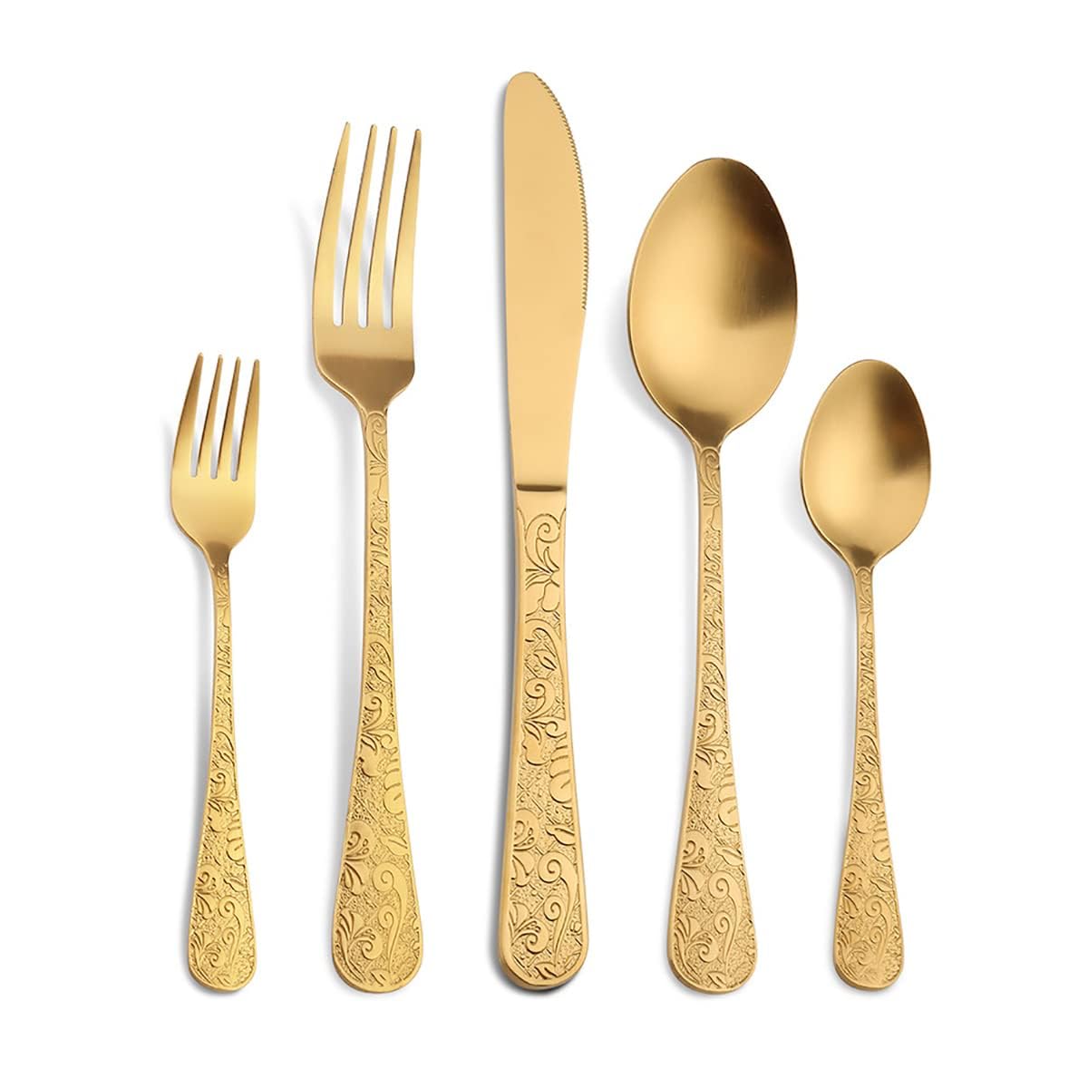 Ensemble de couverts en acier inoxydable de 80 pièces pour 16 personnes. Couverts modernes comprenant des couteaux, des fourchettes, des cuillères, de longues cuillères à café, des fourchettes à salad