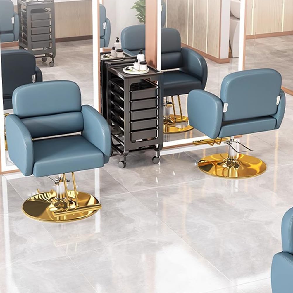 Fotel fryzjerski, udźwig 440 funtów, wytrzymały fotel salonowy z pompą hydrauliczną, obrotowy, 360°, regulowany fotel kosmetyczny do spa, salonu fryzjerskiego,Orange,A