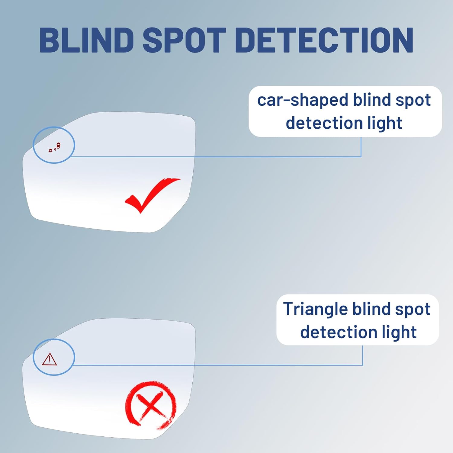 Driver Side Mirror Glass Replacement for 2020-2022.6 Hyundai Palisade, with Heated/Blind Spot Detection, without Auto Dimming, Replace# 87611S8010, 87611S8090, 4827B