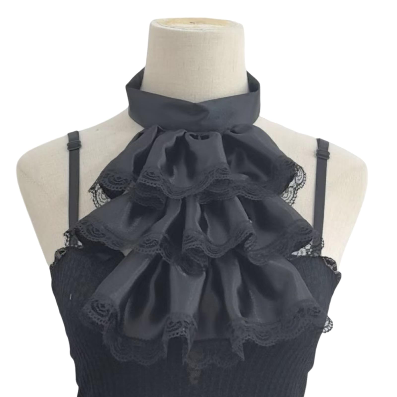 MICFENY Flexible Detachable Lace Ruffled Collar Bib Neckpiece Consistent Casual And Formal Outfits Ventilated Plan