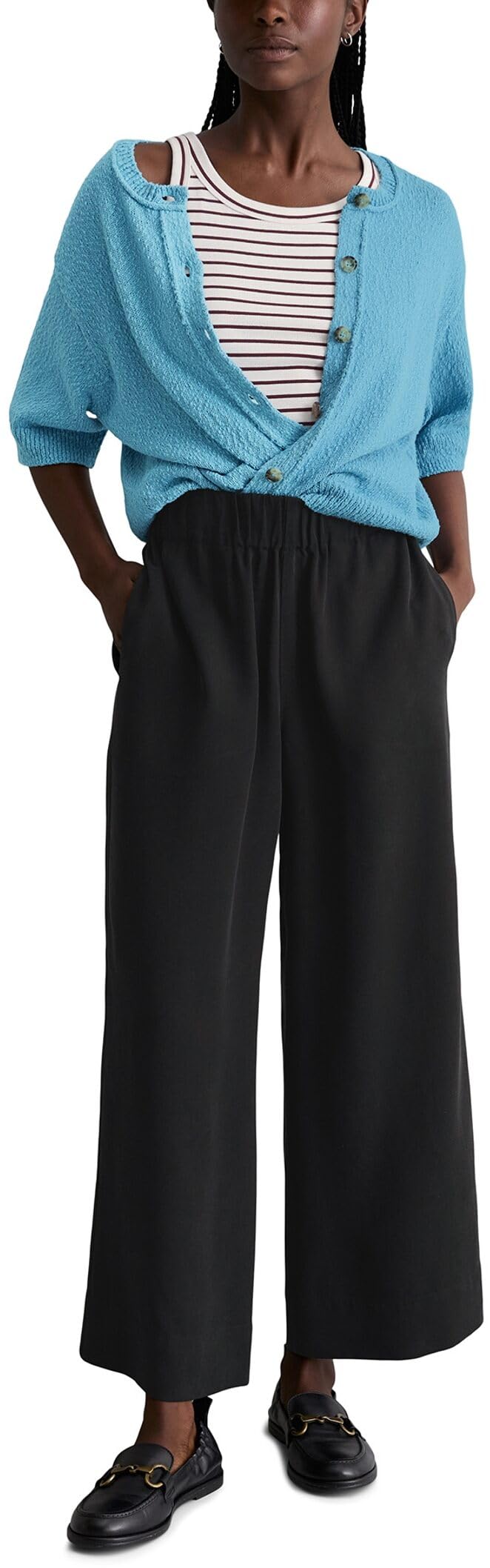 Marc OߴPolo Denim Damen Stoffhose mit elastischem Bund bequem