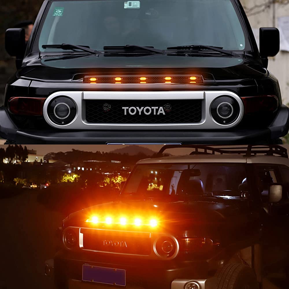 LECART for Jeep Grill Lights Amber Yellow Ultra Bright Flashing Led