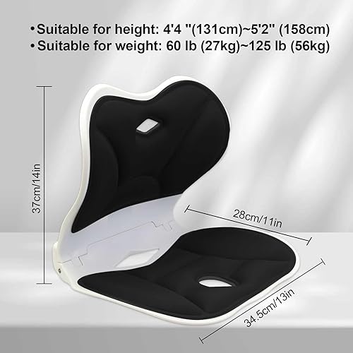 Miniatura 7 de FOWSRHRG Silla de oficina ergonómica plegable, cojines de asiento de espuma viscoelástica para ciática, cadera y coxis, alivio del dolor de espalda