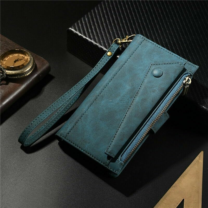Coque iPhone 13 Mini rabat magnétique bleu antichoc