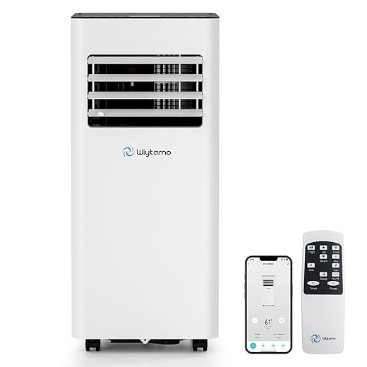 10,000 BTU Portable Air Conditioners with WiFi, 3-in-1 Air Conditioner for Room&Garage– Portable AC Unit with Cool, Dehumidifier&Fan, with Remote/Sleep Mode/Child Lock/24 Hrs Timer/Self Evaporation