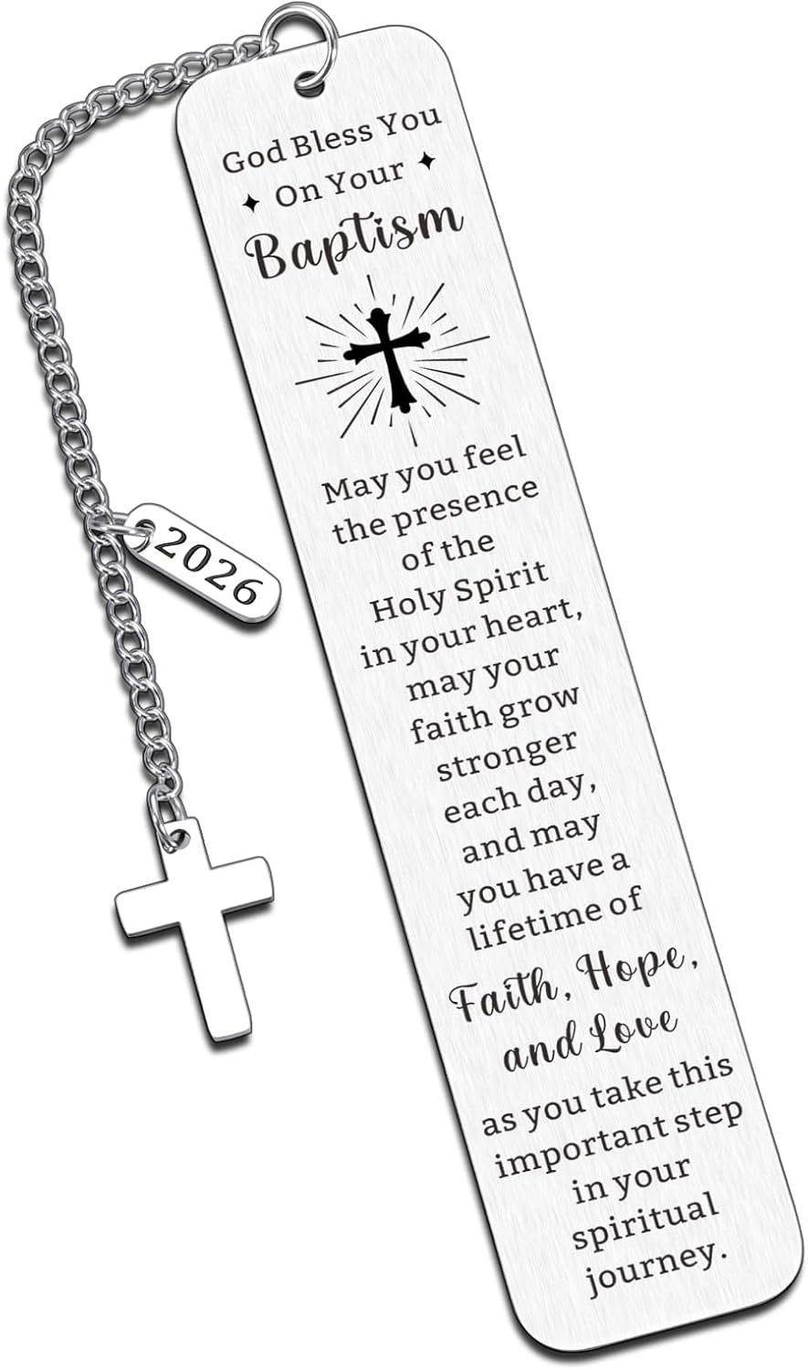 Adult Baptism Gifts for Women Men, Bulk Catholic Baptism Gifts for Teen Girls Boys, Cross Baptism Bookmark, Easter Basket Stuffers,First Communion Gift for Teens,Christening Confirmation Gift for Kids