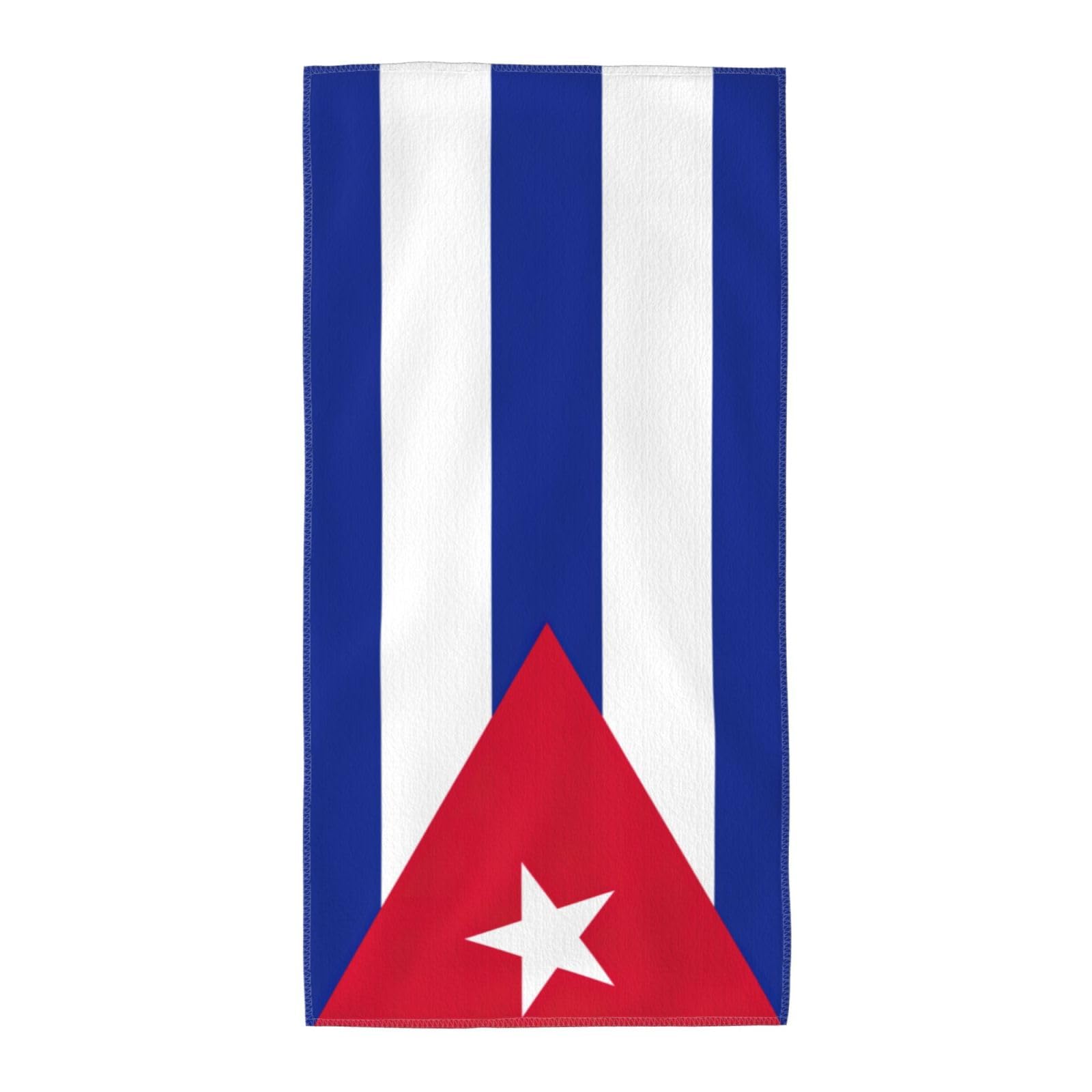 Cuban Flag Fashion Printed Long Bath Towel For Pool Side Seaside Holiday