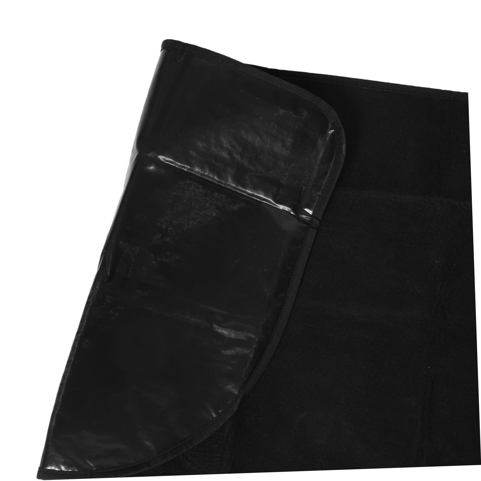 Halbrunde Feuerfeste Kaminmatte, Schwarz, Polyester PVC, 60cm