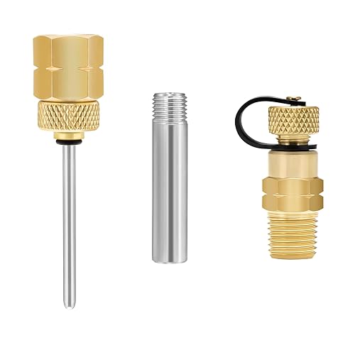 Roastove Adaptador de calibre de latón 14 NPT hembra, 2-12 OAL x 1-25 "x 18" sonda con funda de acero inoxidable, kit de montaje de manómetro