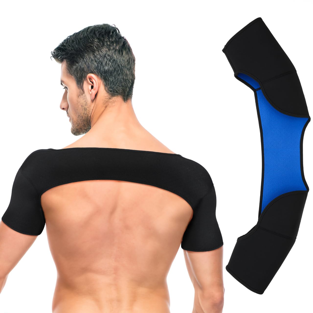 PartyKindom Double Shoulder Brace with Compression Support Breathable Shoulder Compression Sleeve for Pain Relief Athletic Sports Brace for