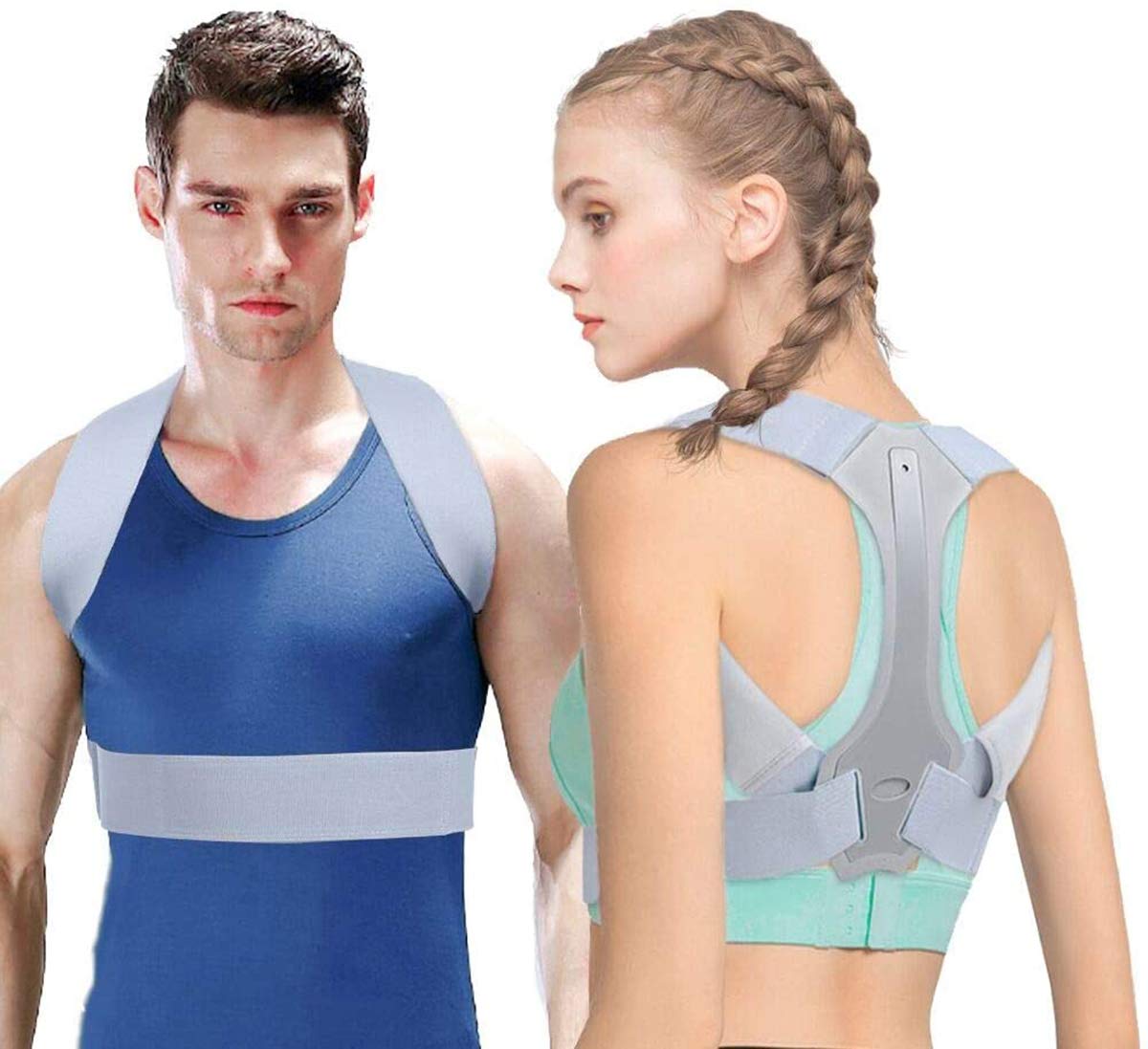 SYOSI Comfy Posture Corrector Back Brace for Men and Women - Fully Adjustable Spine Straightener for Neck, Shoulder, Clavicle and Back Pain Relief - Breathable Support for Mid and Upper Back