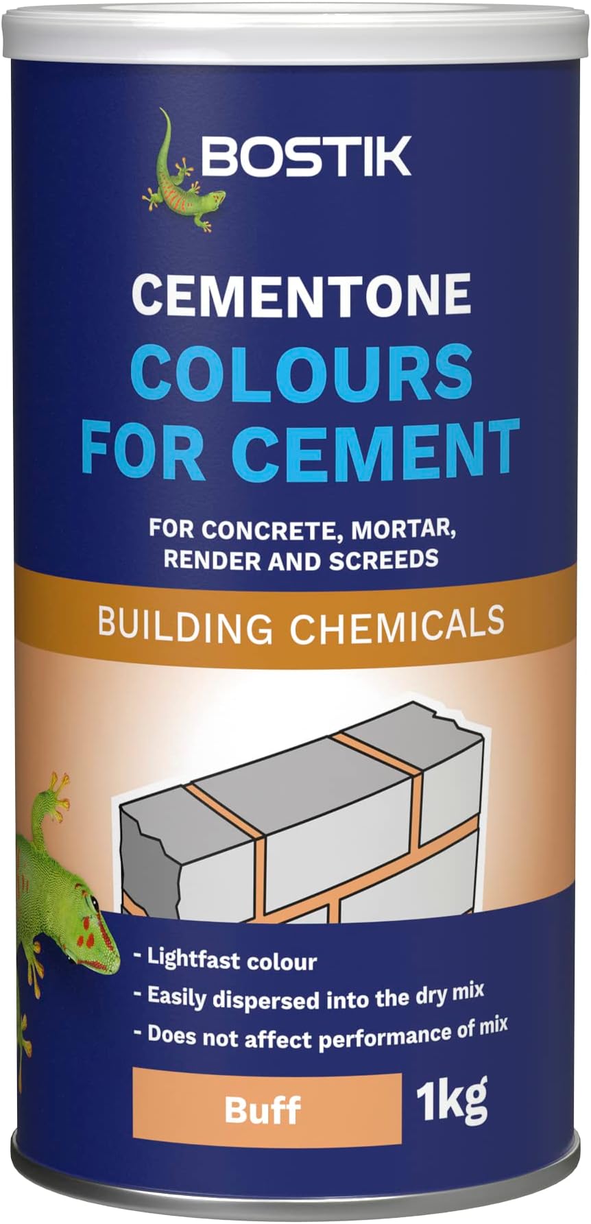 Bostik Colours for Cement Buff - 1kg - For Concrete - Mortar - Render and Screeds - Available in 5 Intermixable Colours - For Interior and Exterior Use