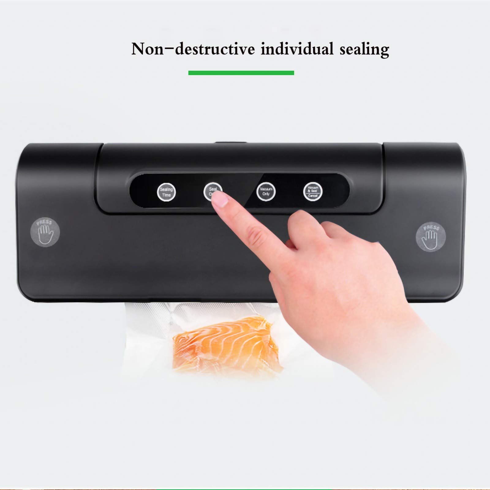 Macchina per Sigillare Sottovuoto, Macchina Confezionatrice Sottovuoto Automatica, Macchina per Sottovuoto Compatta per La Conservazione degli Alimenti, modalità Umidi Secchi