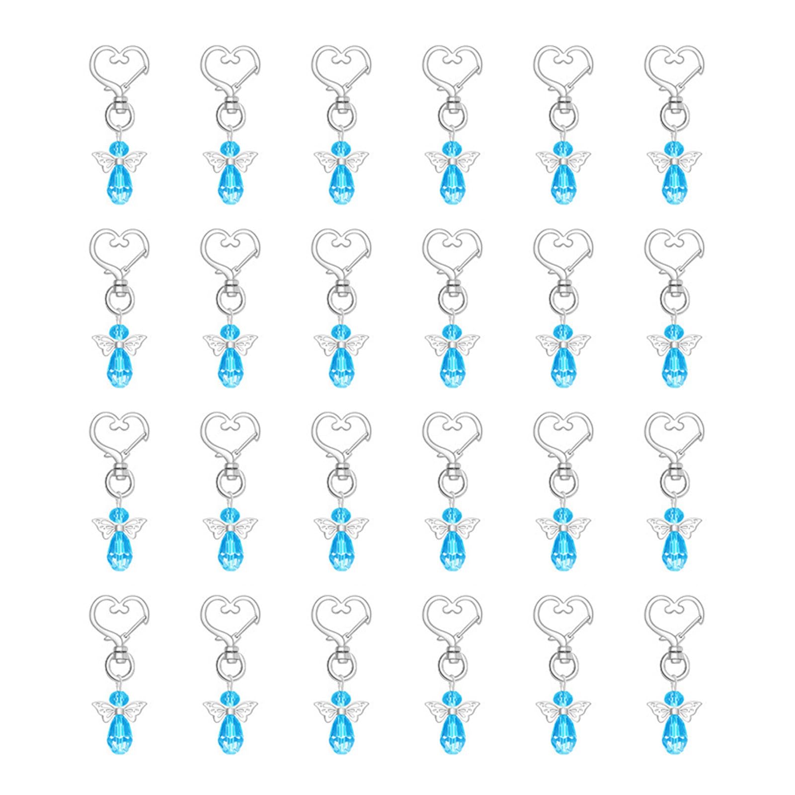 Kalttoy Blue 24Pcs Wedding Favor Set With Metal Keychains And Thank You Cards For Guests Wedding Party Return Gift Metal Keychains