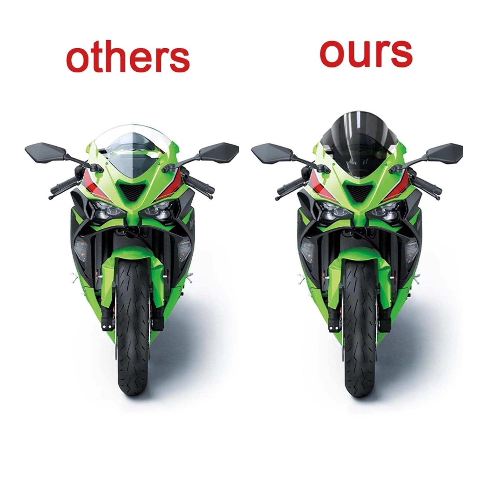 Przednia szyba motocyklowa Pasuje Do Kawasaki Ninja ZX-6R 2024 2025 2026 Motocyklowe Deflektory Szyby Przedniej powietrzadeflektor(Light Smoke)