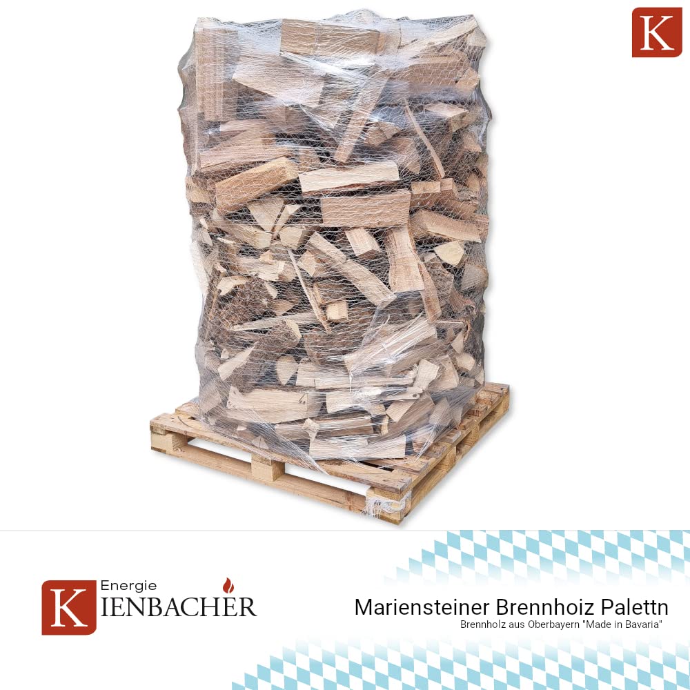 1,6 m³ / SRM Brennholz Buche 25 cm Scheitlänge PEFC-zertifiziert Made in Bavaria Premium Kaminholz Scheitholz Kamin Ofenholz Feuerschale Lagerfeuer Buchenholz trocken | 1 Paletten | Energie Kienbacher