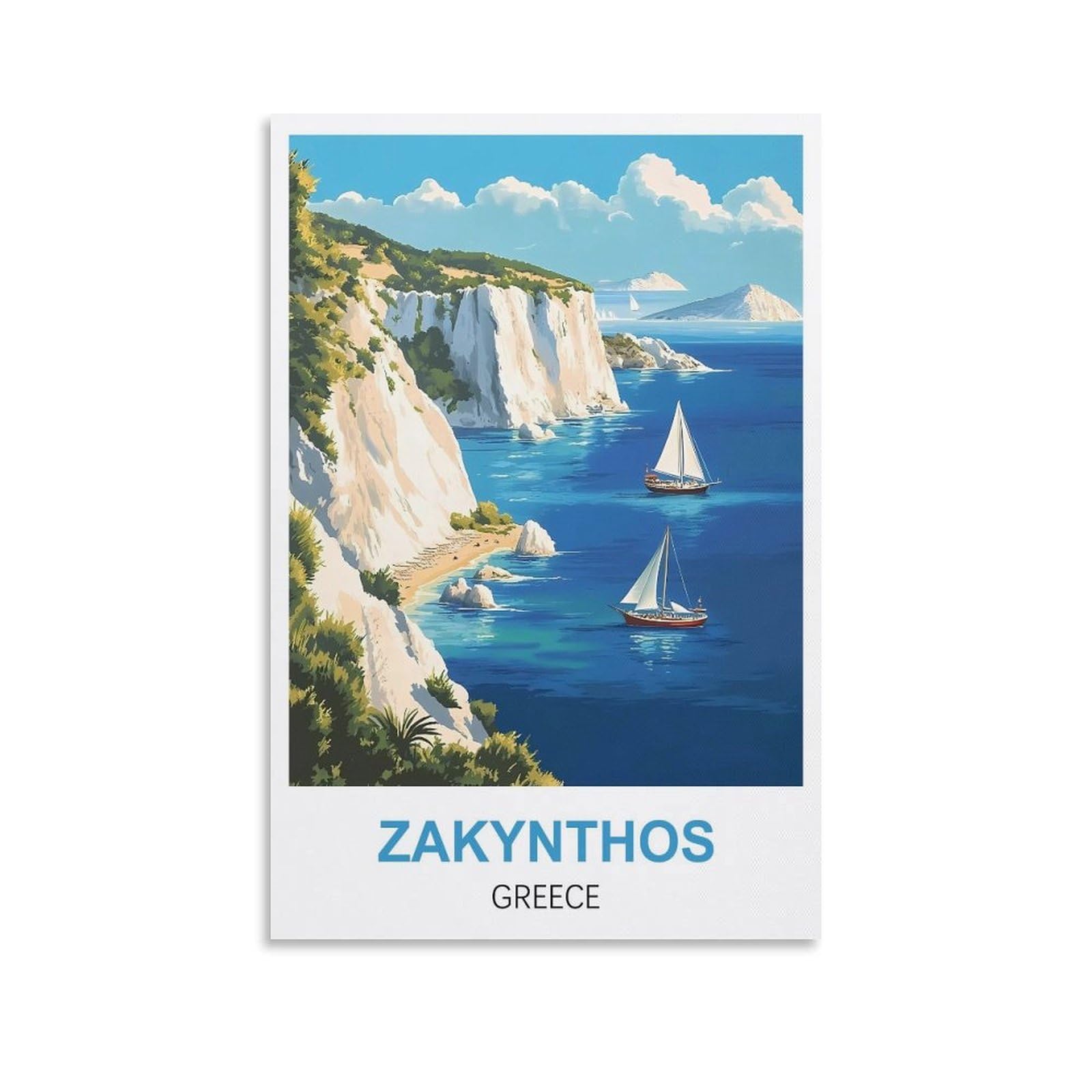 EZMLFA 5D Diamond Art Kits Adults,Zakynthos Greece,Round Dots Diamond DIY Kits Pictures for Wall Decor Home Office Decoration 30x40cm