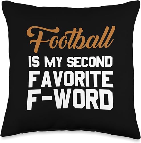 Football is My Second Favorite Funny Men Women Touchdown QB Throw Pillow, 16x16, Multicolor