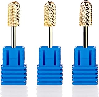 Safety Nail Drill Bit Set - Nail Drill Bits for Acrylic Nails Professional Nail Drill Bits Remove Gel Safety Bits Set Medium Fine Coarse Drill Bit 3/32 Inch (3Pcs Carbide Bit for Nail Drill)