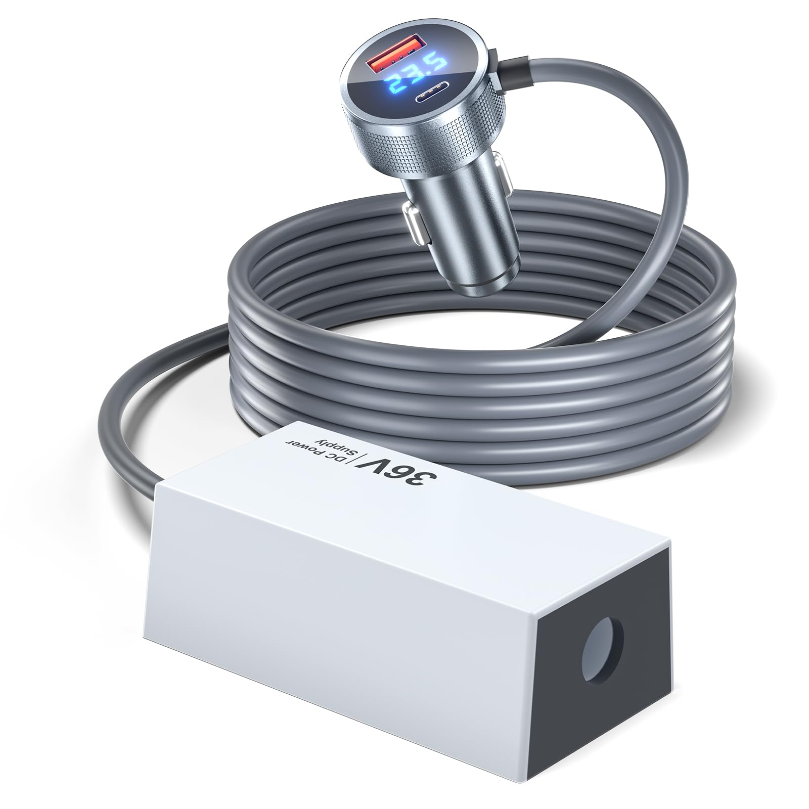 Starlink Mini adattatore per auto, caricabatterie da auto 12 V/24 a 36 V, convertitore step-up Starlink, mini accessori, 1 m, mini adattatore accendisigari per camper, camion/camper, auto, USB-C 45 W