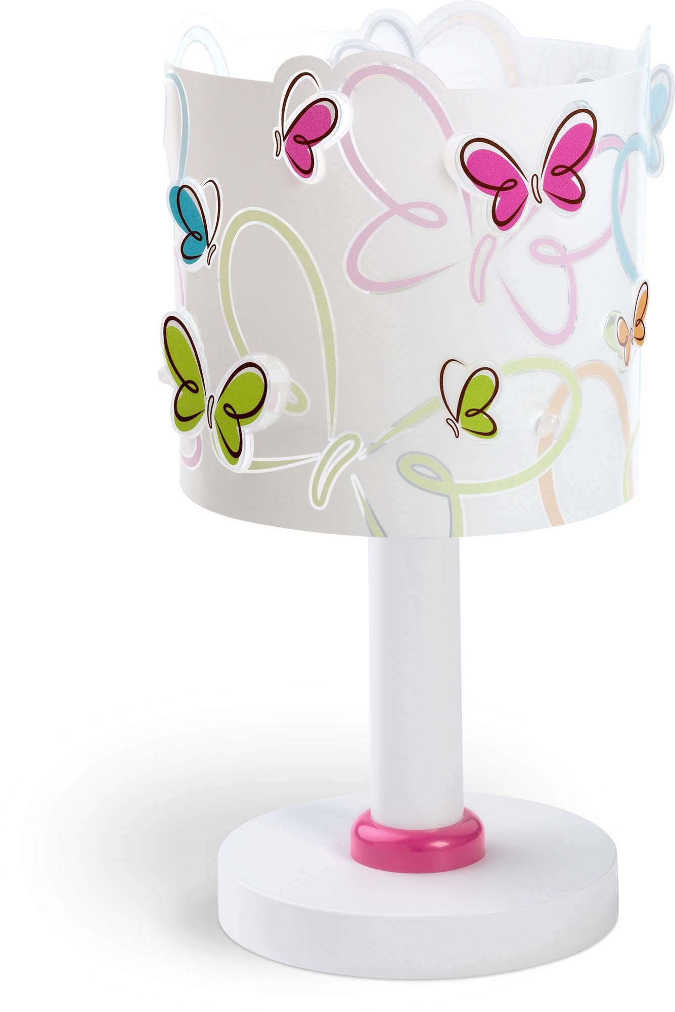 Dalber Lámpara Infantil de Mesilla Butterfly Mariposas Multicolor, 8 W