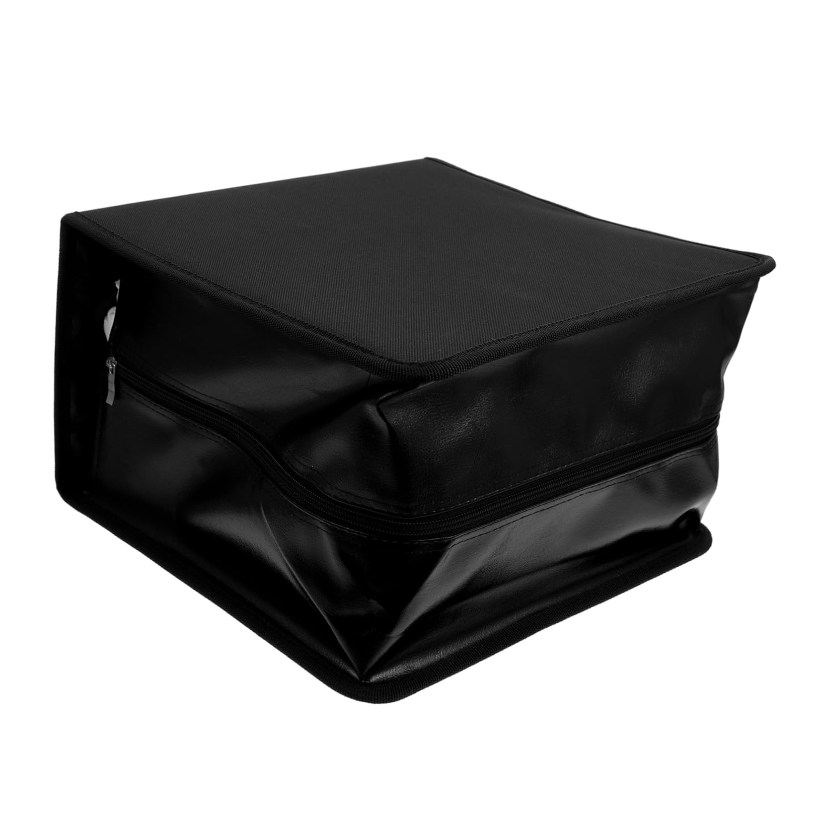 Ciieeo Portaoggetti Per Cd e Dvd in Pelle Pu Organizer Grande Capacità Fino Dischi Con Maniglia Portatile Custodia Per Archiviazione e Protezione Da Graffi Nera Per Auto Casa Ufficio e Vi