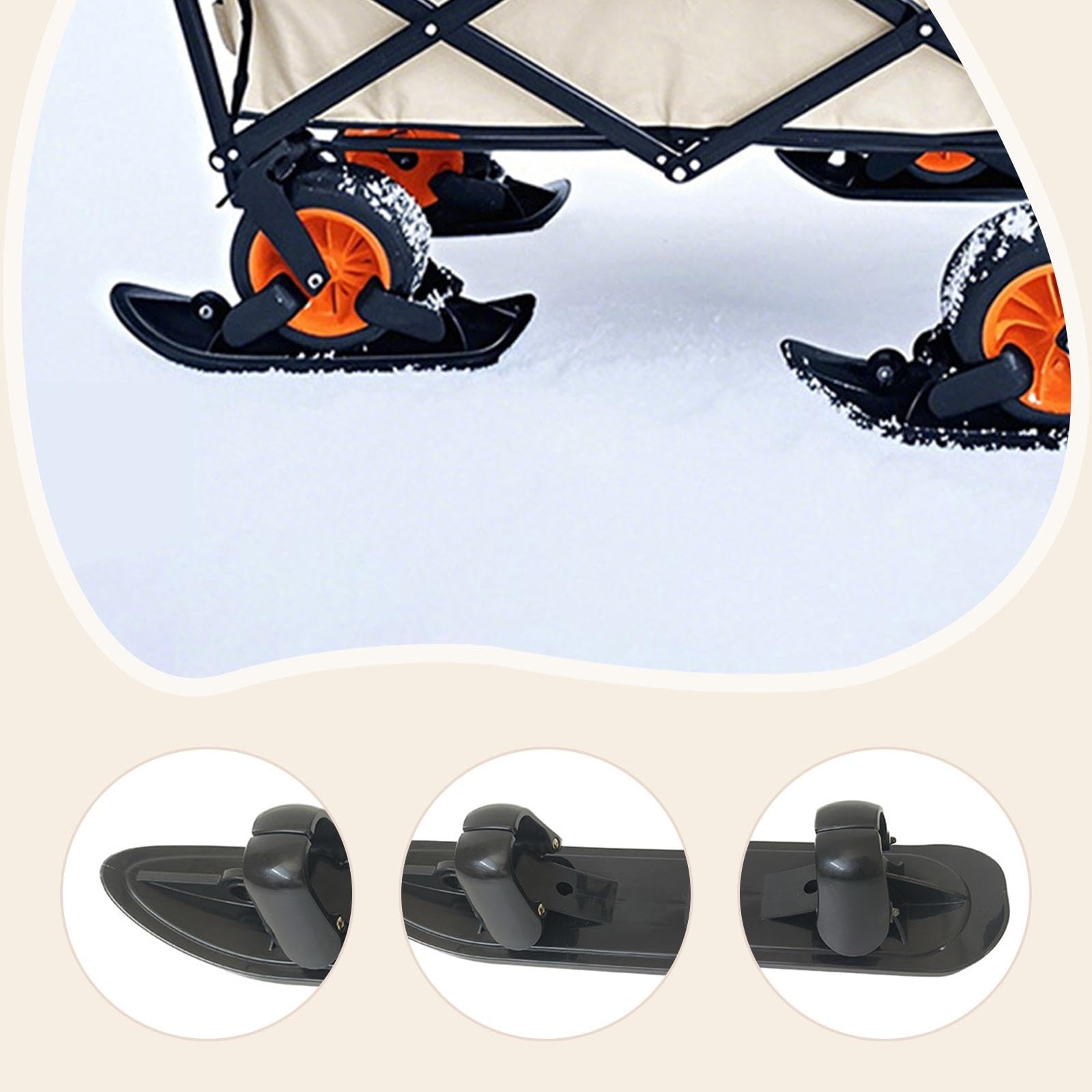 Lot de 2 Skis de Randonnée pour Voiturettes de Golf et Camping
