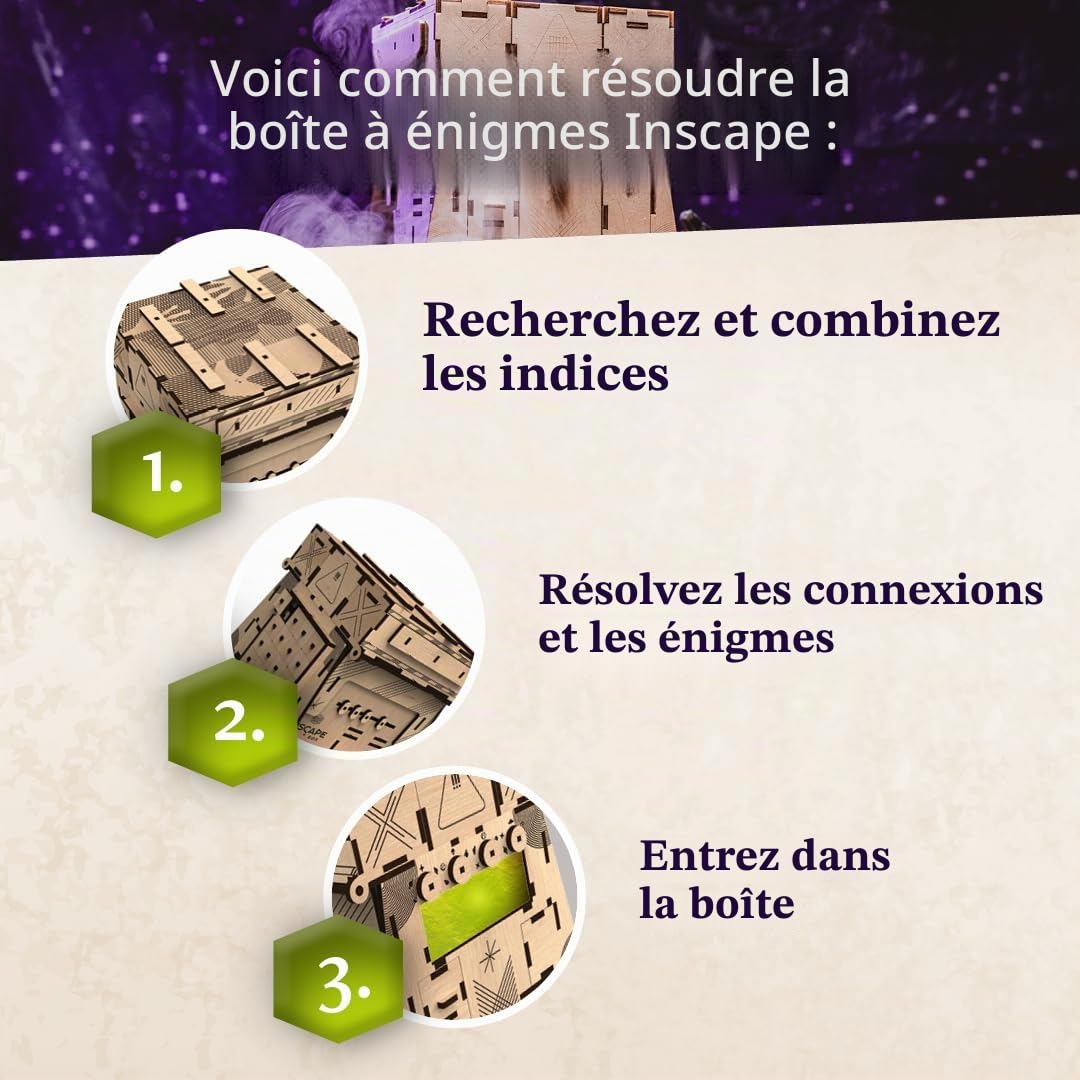 INSCAPE Cosmic Artifact - Cluebox - Niveau 5 très difficile - Boîte de puzzle en bois - Jeu de puzzle - Escape Room - Jeu de puzzle pour adultes - Puzzle en bois 3D - Jeux de réflexion