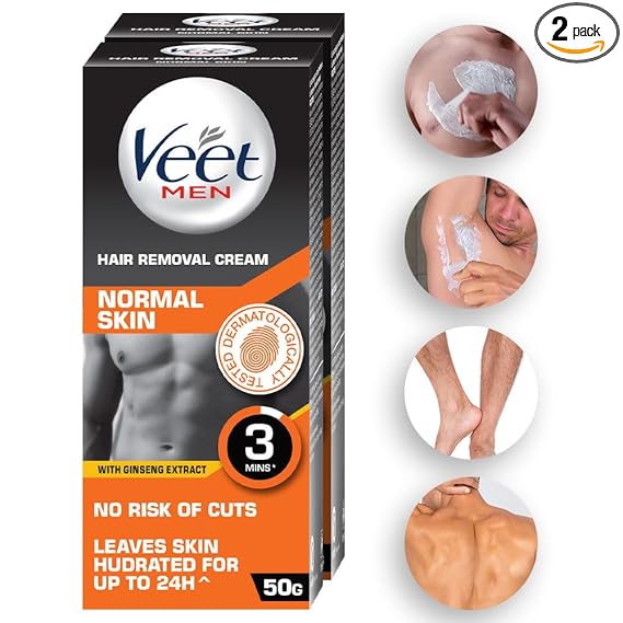 Veet Hair Removal Cream for Men, Normal Skin (Pack o Veet Hair Removal Cream for Men, Normal Skin (Pack o