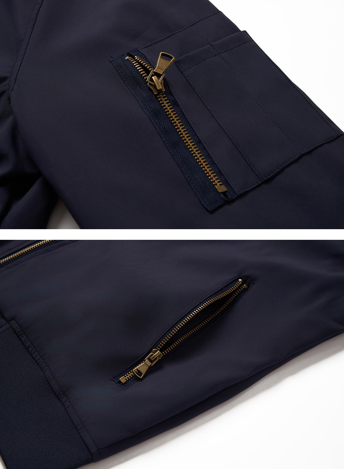 HOOD CREW Herren Bomberjacke Leichte Dünne Lässige Jacke Windbreaker Übergangsjacke mit Reißverschlusstaschen