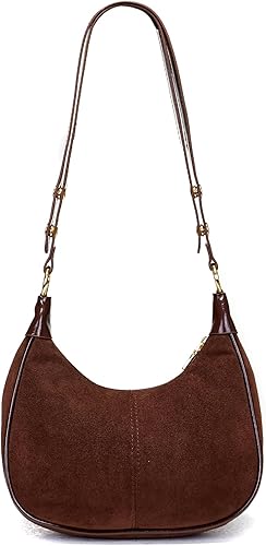 Miniatura 9 de Bolsas de hombro para mujer, pequeñas bolsas hobo en forma de media luna, lindo bolso retro con cierre de cremallera