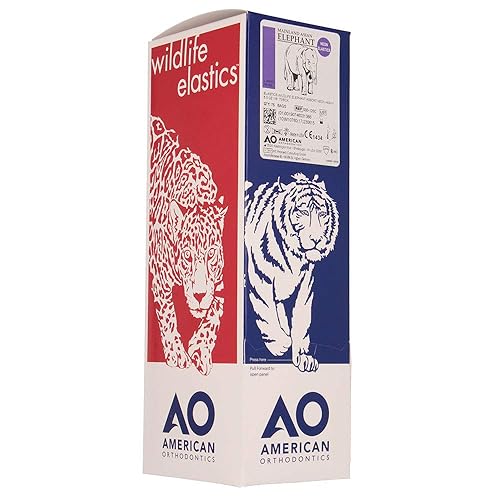 Miniatura 5 de American Orthodontics Elastics Wildlife Elephant  Neón surtido, pesado, 6.5 onzas, tamaño de 18 pulgadas, 75 paquetes por caja, 7500 elásticos