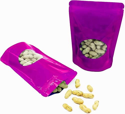 Miniatura 6 de Bolsa de doble cara de color matebrillante con ventana redonda transparente (100 bolsaspaquete) (6.3 x 8.7 pulgadas, morado brillante)