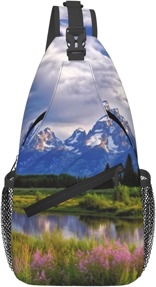 Sling Backpack Bag Crossbody Shoulder Bag grand teton national park Chest Bag Lightweight Hiking Daypack,Unisex